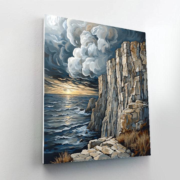 Francisco Goya Inspired Ashen Cliffs Against Storm Paint by numbers art