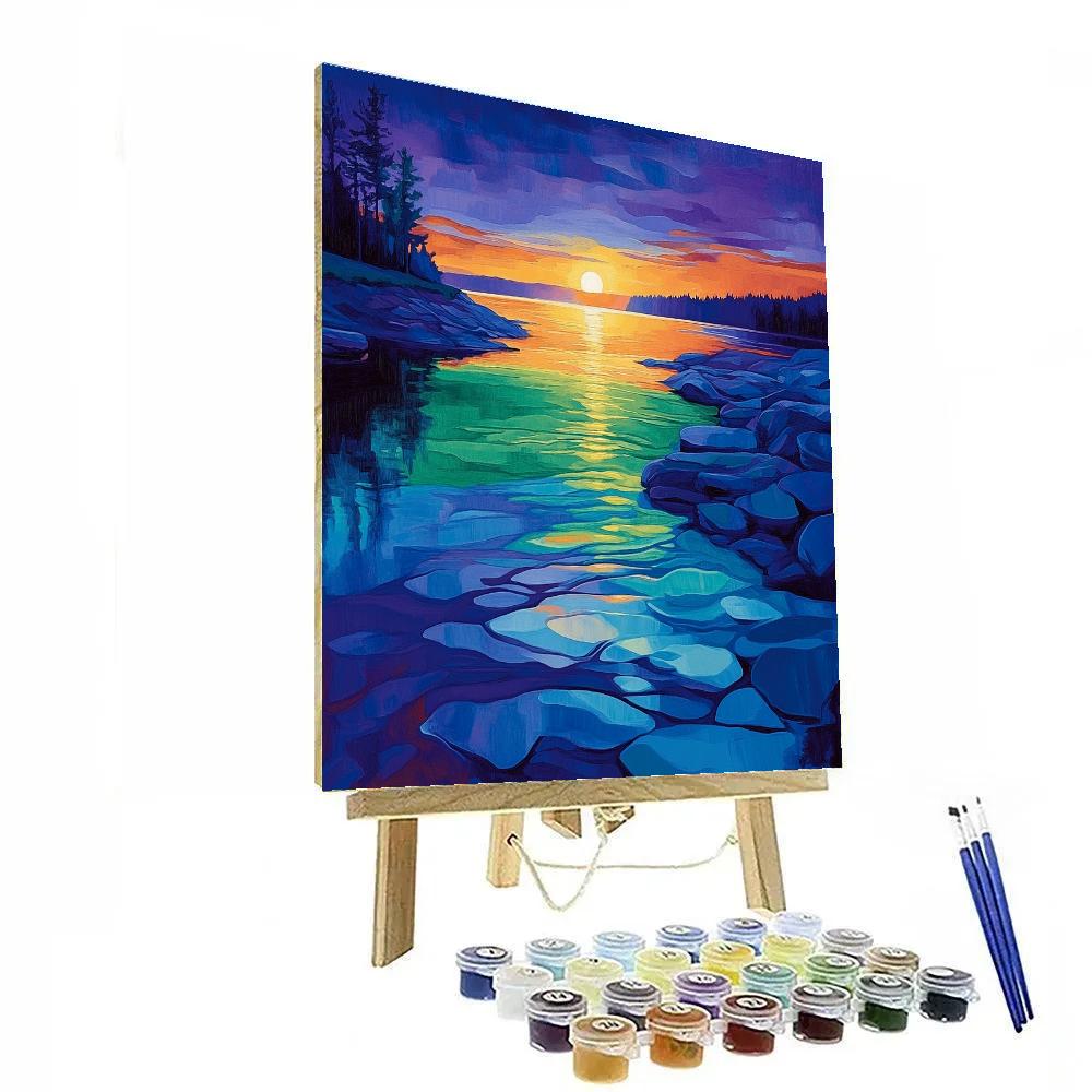 Frederick Varley Inspired Twilight Over Northern Lake paint by numbers