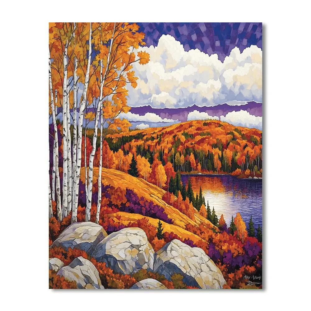 Franklin Carmichael Inspired Golden Autumn Ridge Paint by numbers kits