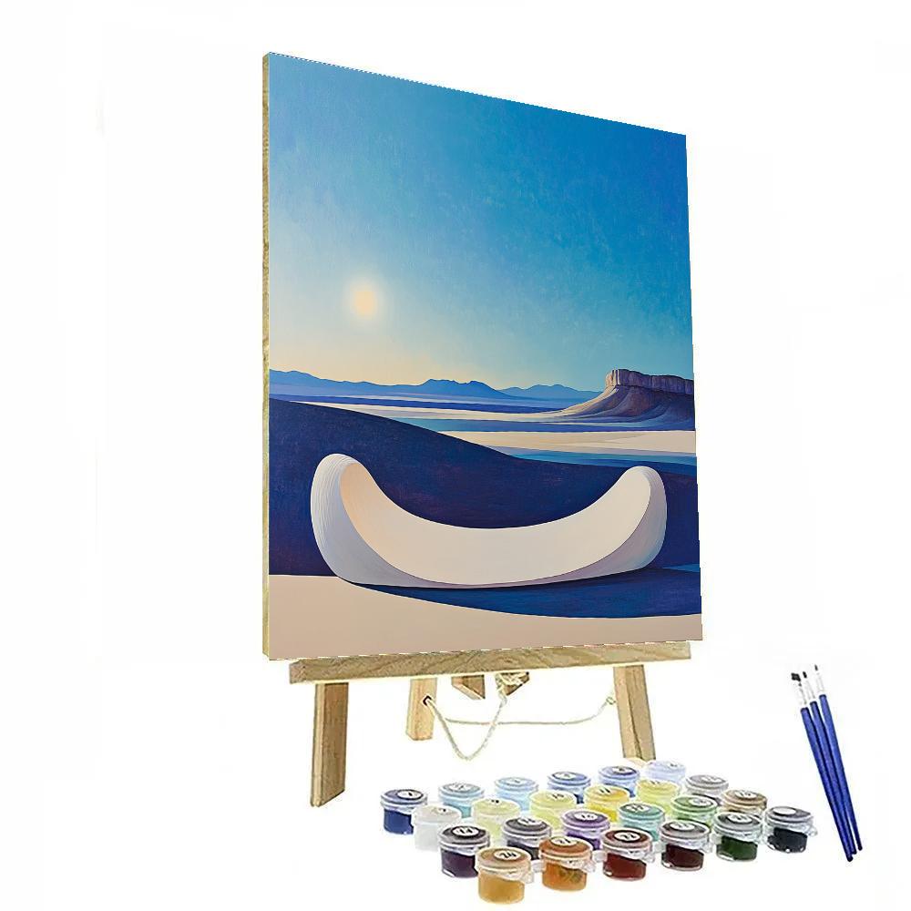 Georgia O’Keeffe Inspired Radiant Desert Bone Against Sky Number painting