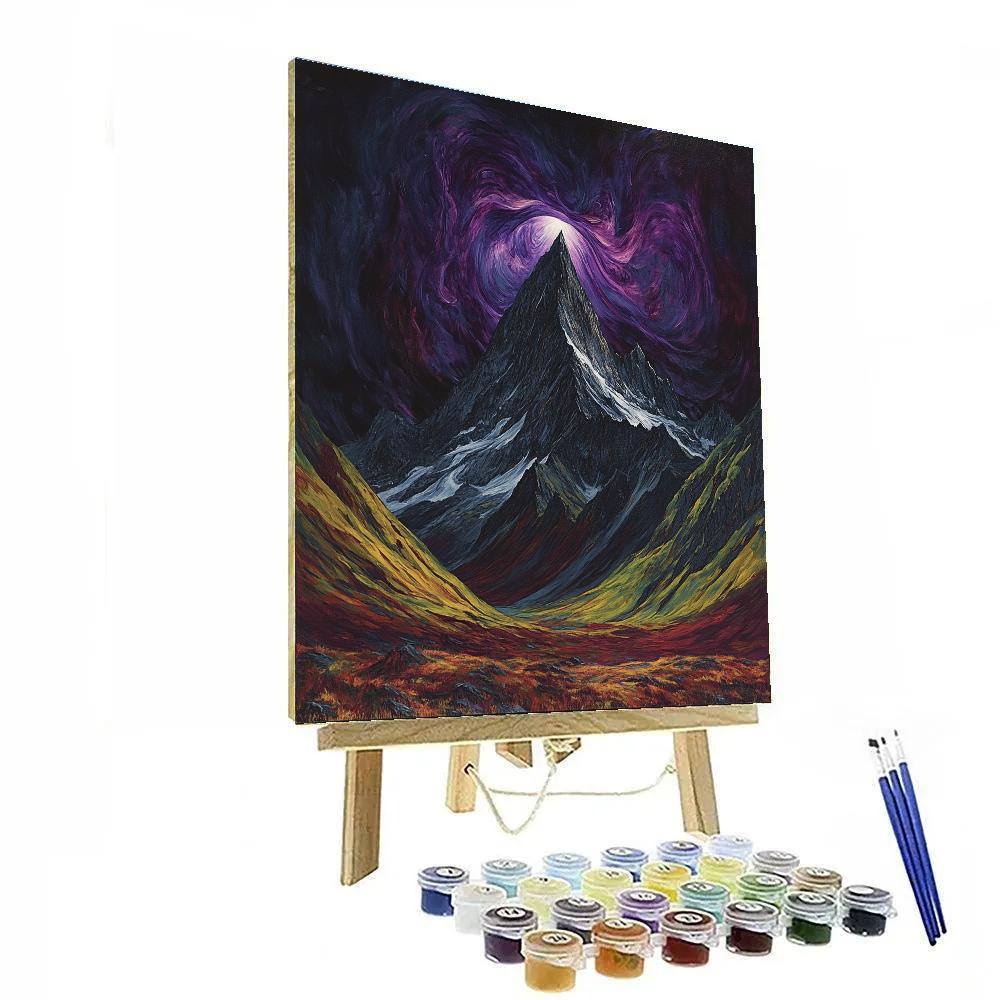 Frederick Varley Inspired Brooding Mountain Under Violet Sky Painting by numbers kit