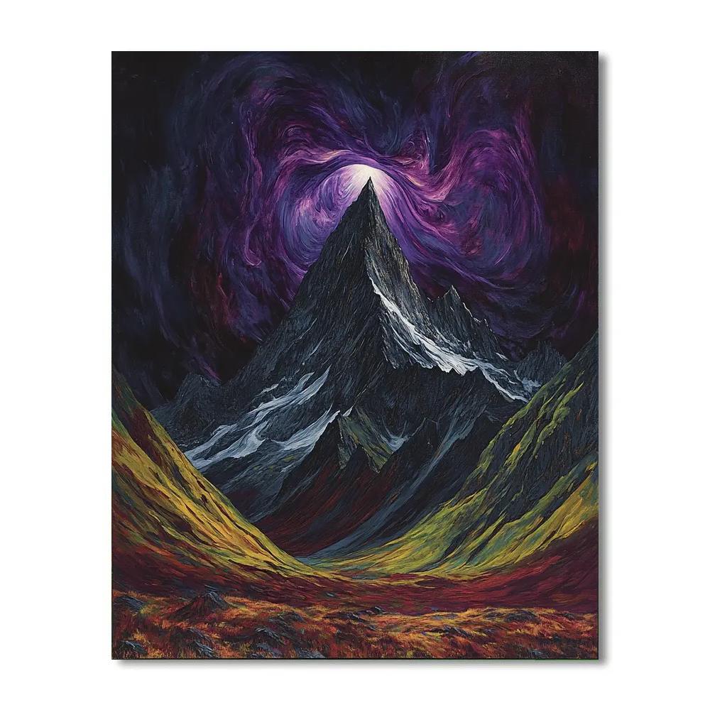 Frederick Varley Inspired Brooding Mountain Under Violet Sky Painting by numbers kit
