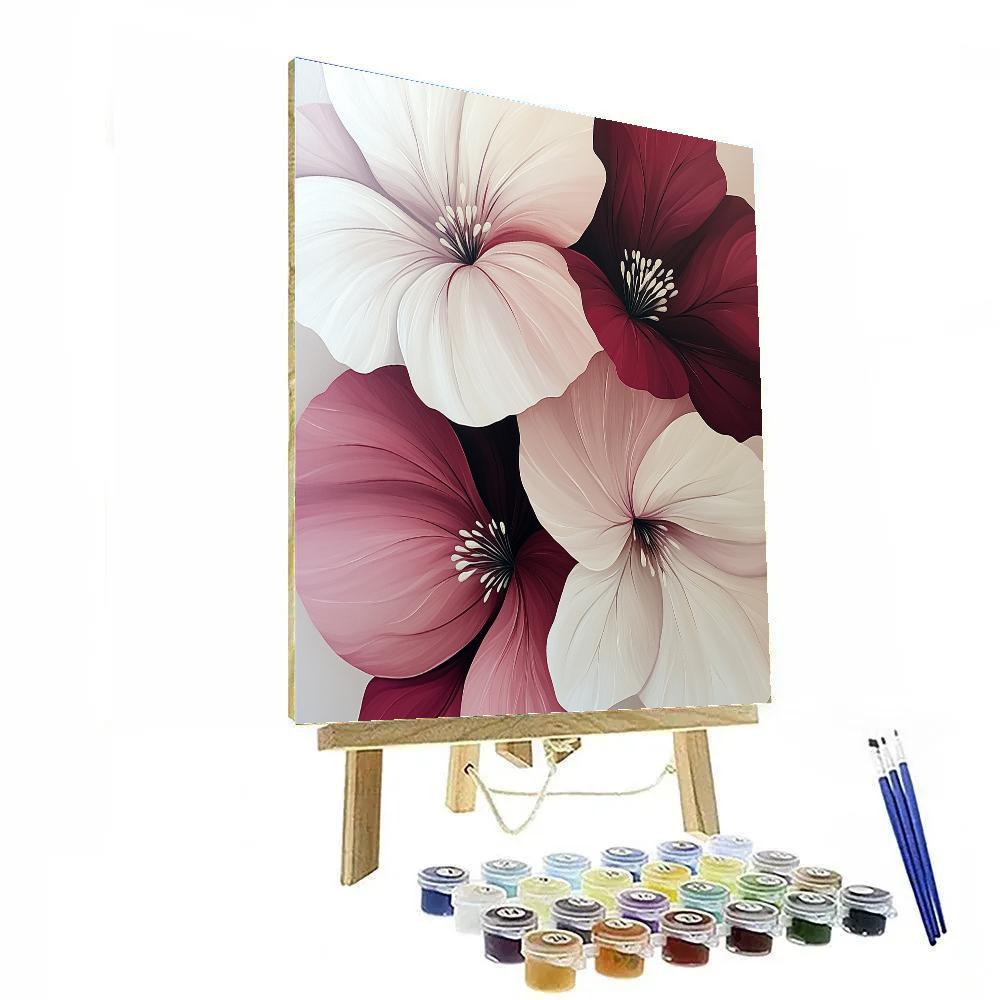 Georgia O’Keeffe Inspired Red Petal Close Up paint by numbers