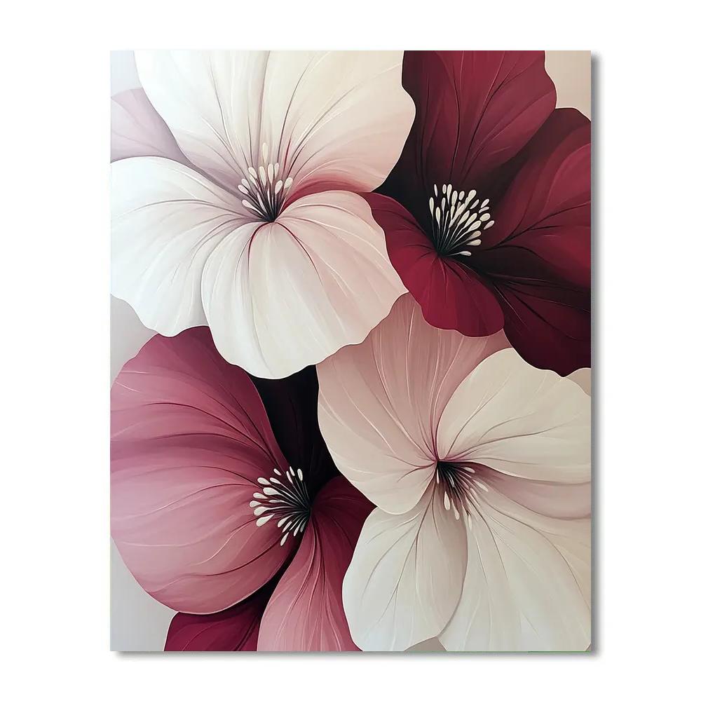 Georgia O’Keeffe Inspired Red Petal Close Up paint by numbers