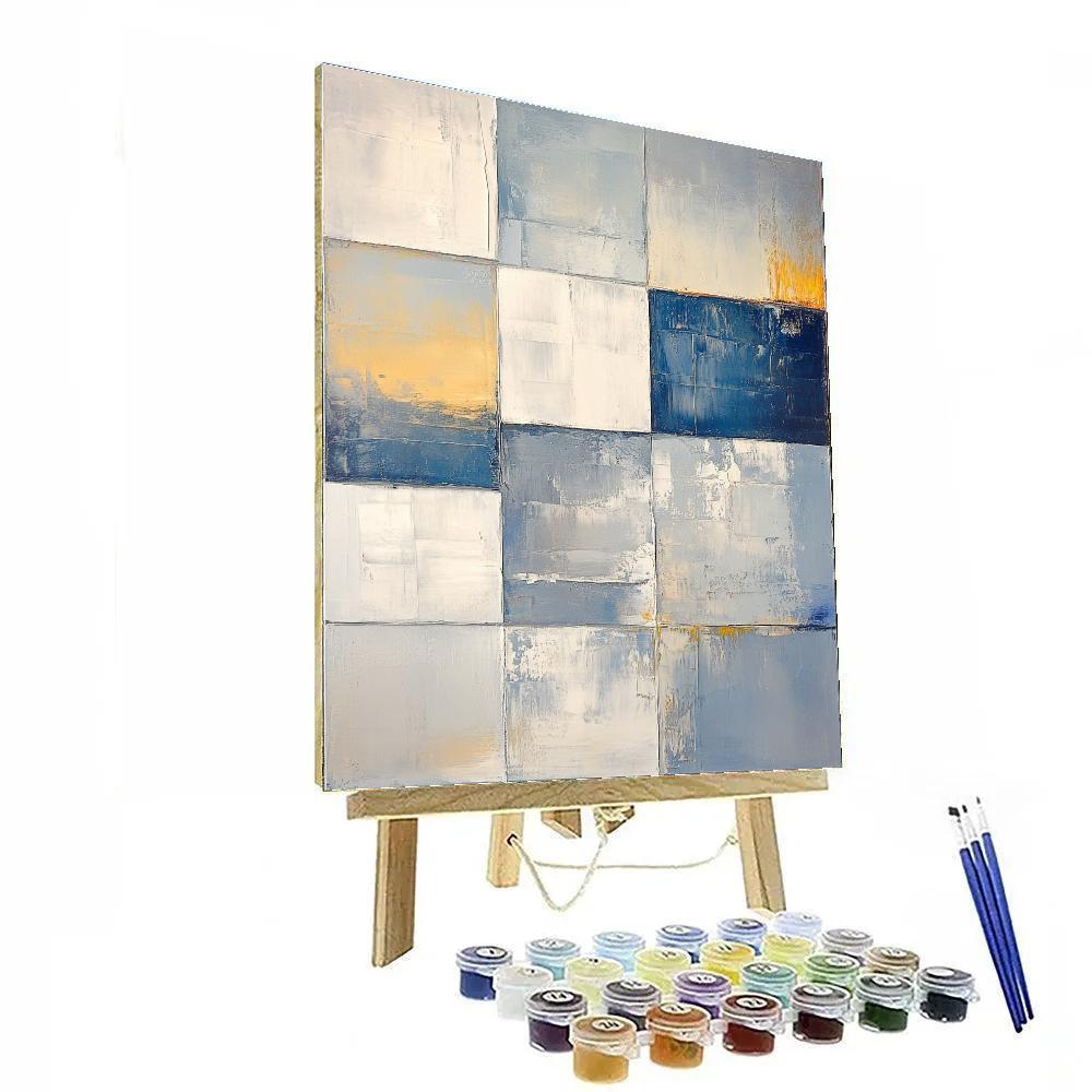 Jean-Paul Riopelle Inspired Glacial Mosaic Sky paint by color