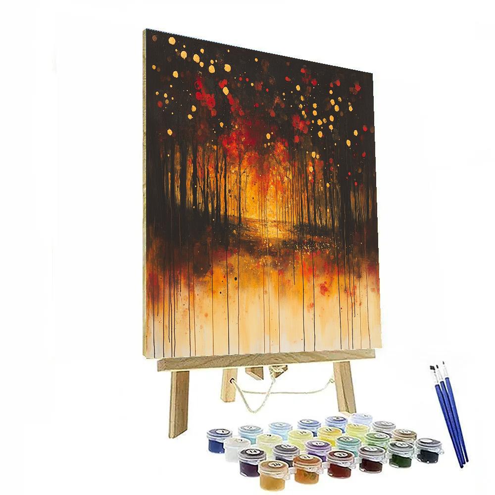 Jackson Pollock Inspired Autumnal Web Of Color painting number kit