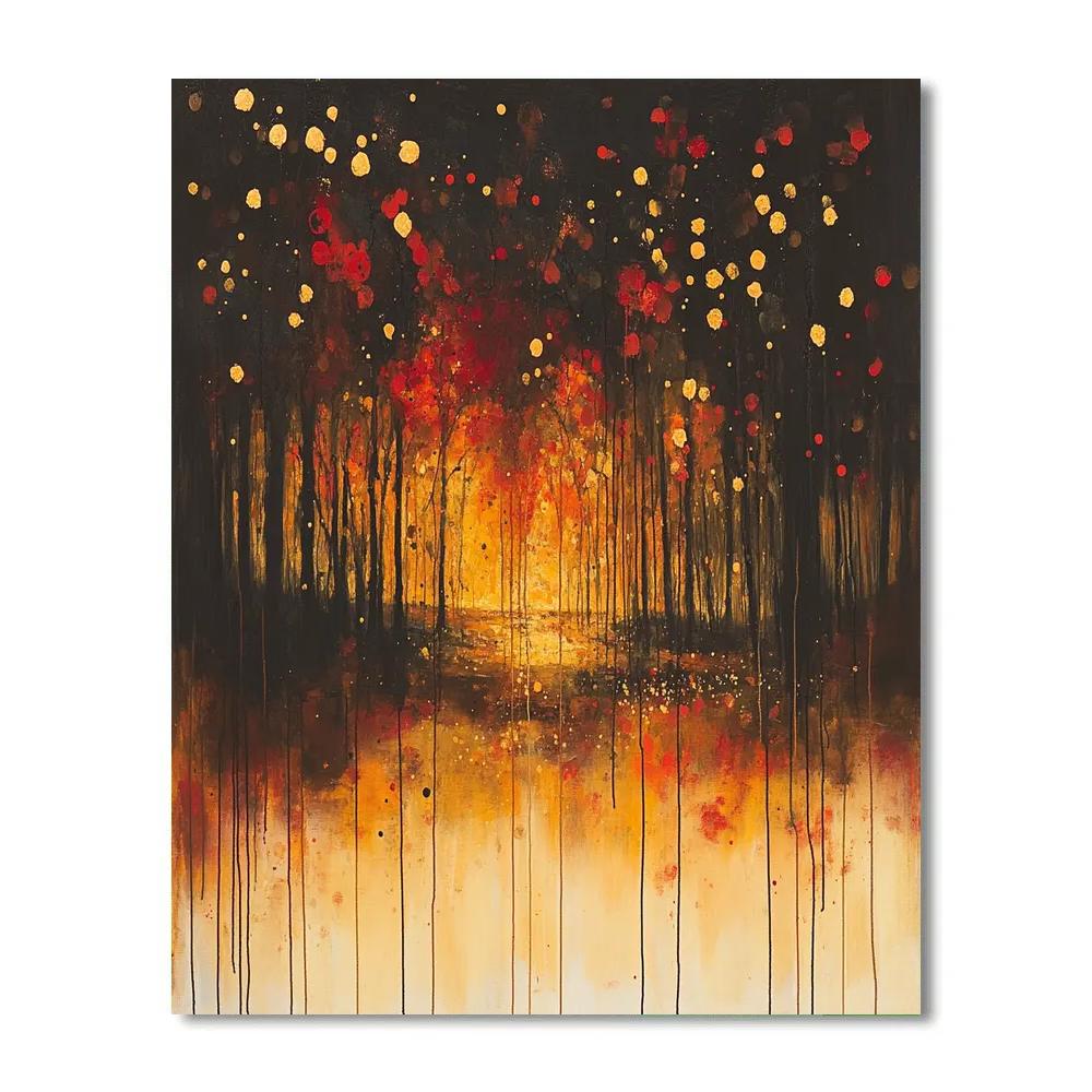 Jackson Pollock Inspired Autumnal Web Of Color painting number kit
