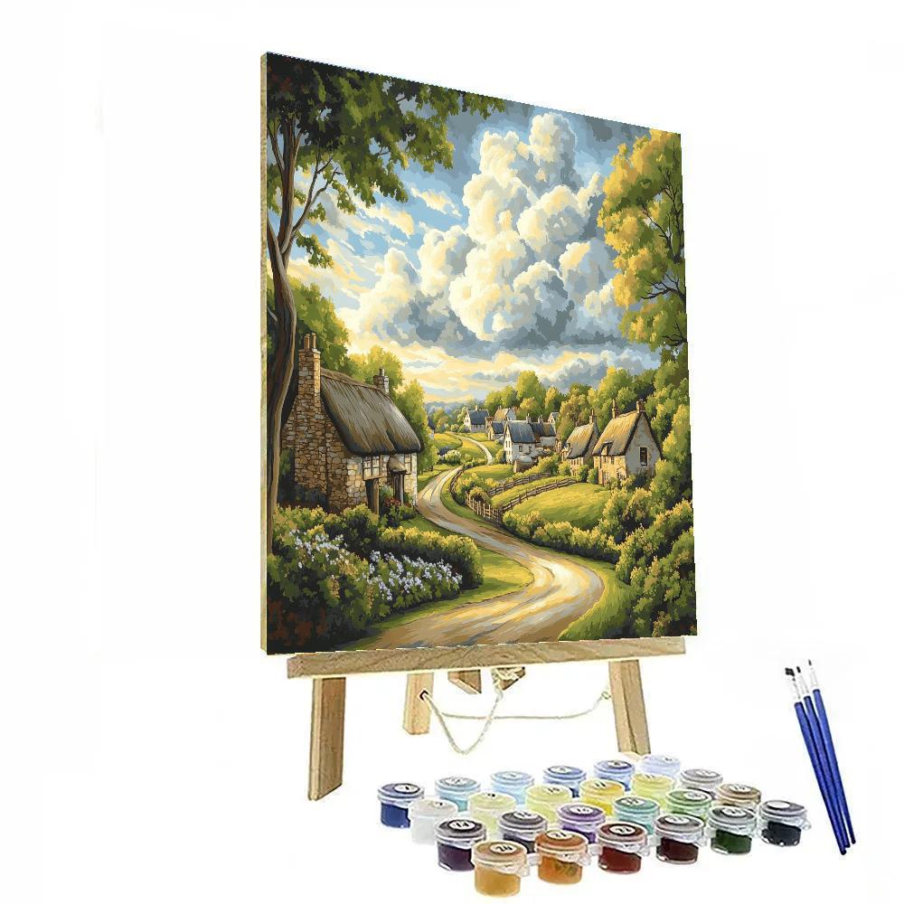John Constable Inspired Country Village Paint by numbers art