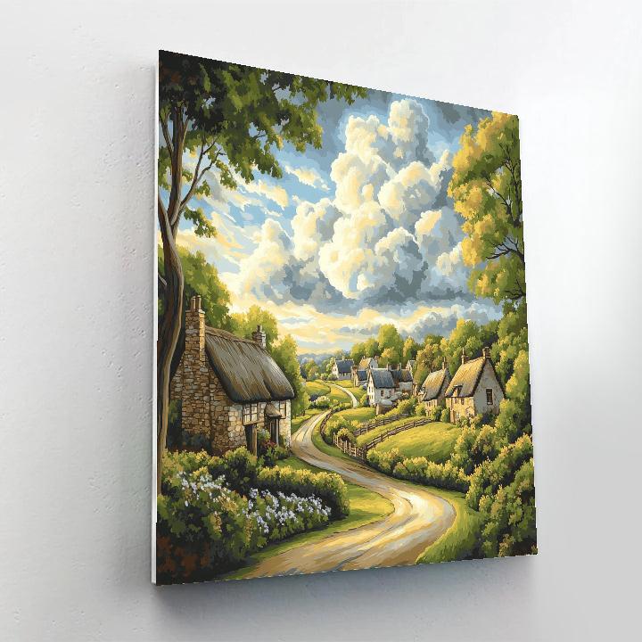 John Constable Inspired Country Village Paint by numbers art