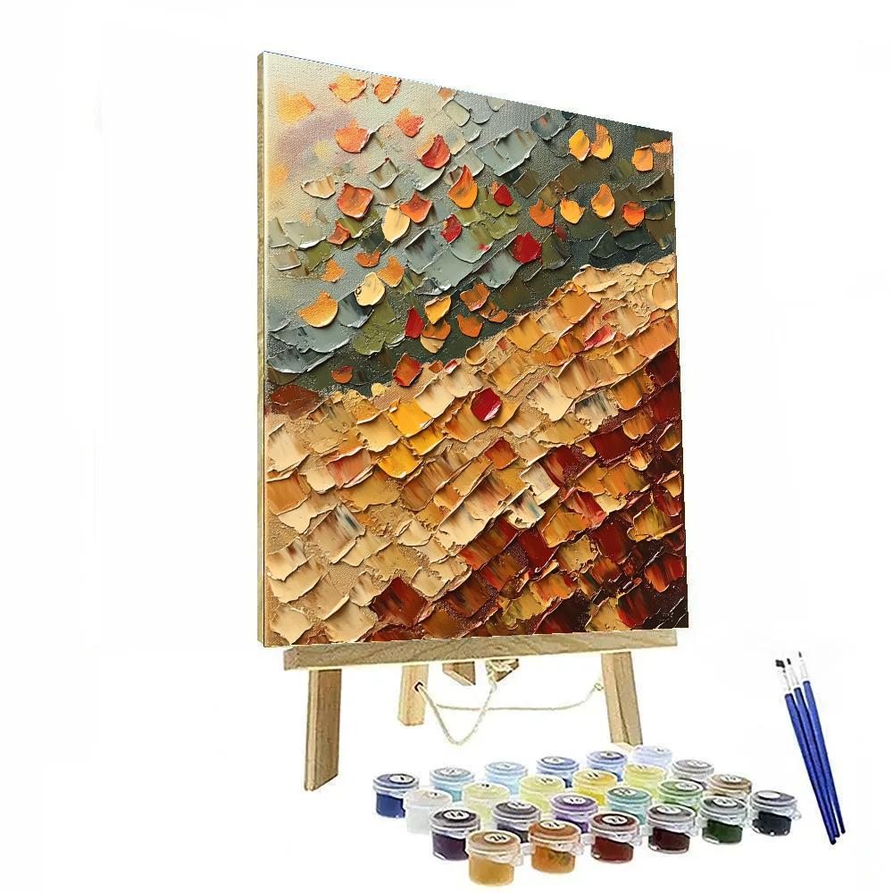 Jean-Paul Riopelle Inspired Autumn Tessellated Ridge paint by color