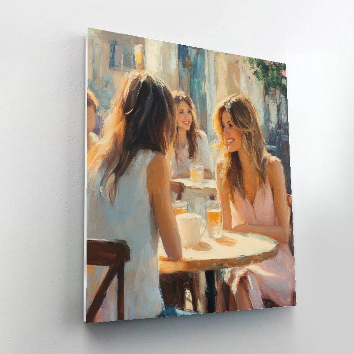 Renoir Inspired Cafe Conversation paint by number
