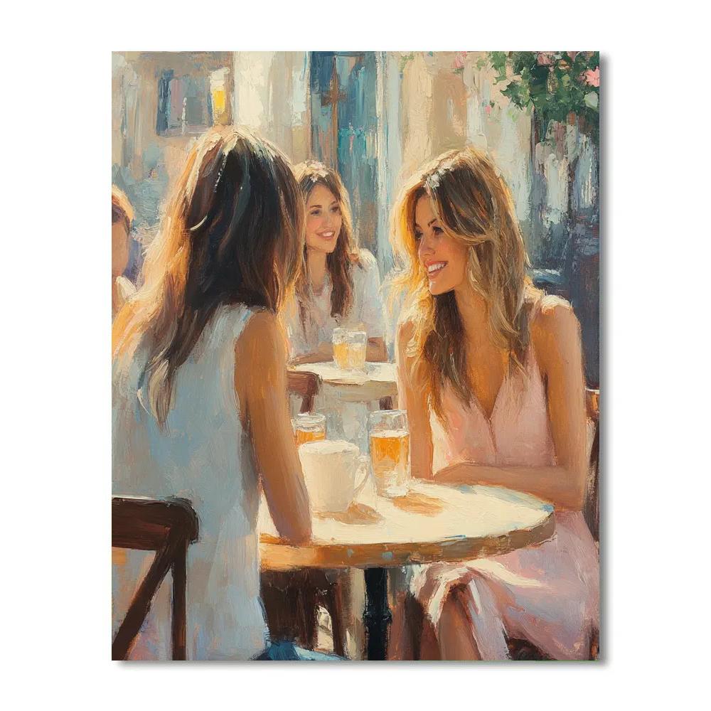 Renoir Inspired Cafe Conversation paint by number
