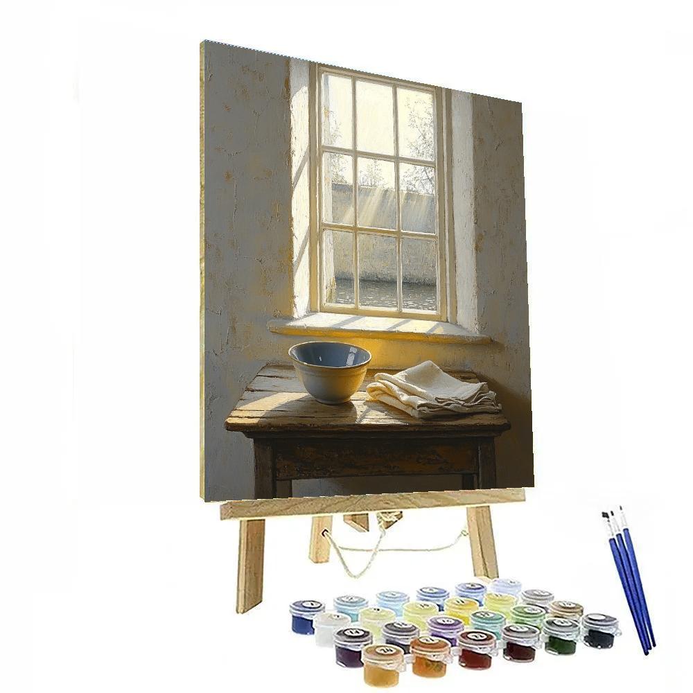 Johannes Vermeer Inspired Sunlight Through Delft Window Paint by numbers art