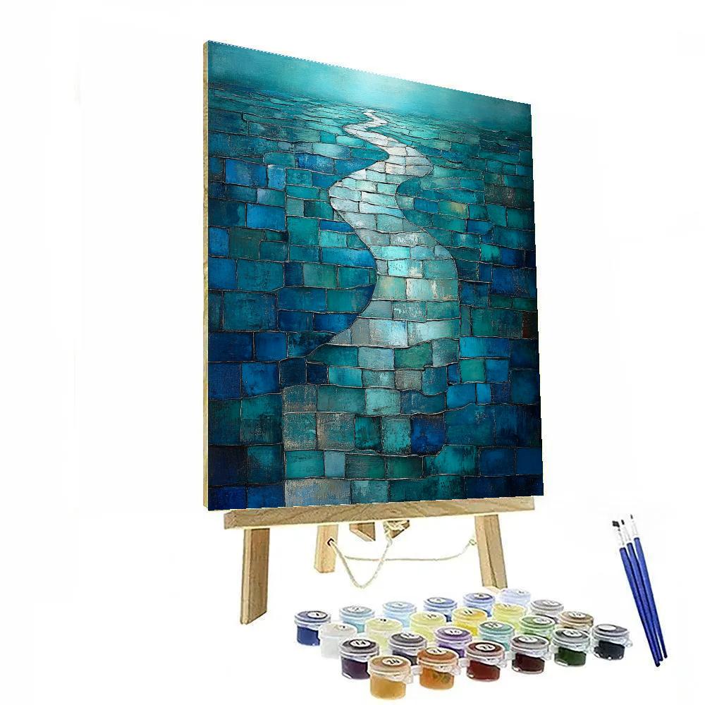 Jean-Paul Riopelle Inspired River Of Reflective Blocks Numbered painting kits