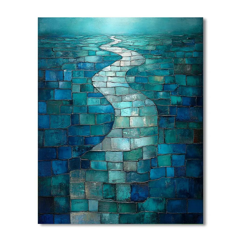 Jean-Paul Riopelle Inspired River Of Reflective Blocks Numbered painting kits