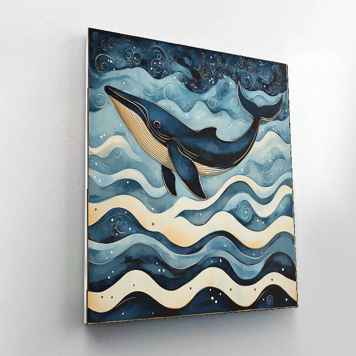 Hokusai Inspired Silver Whale Paint by numbers kits