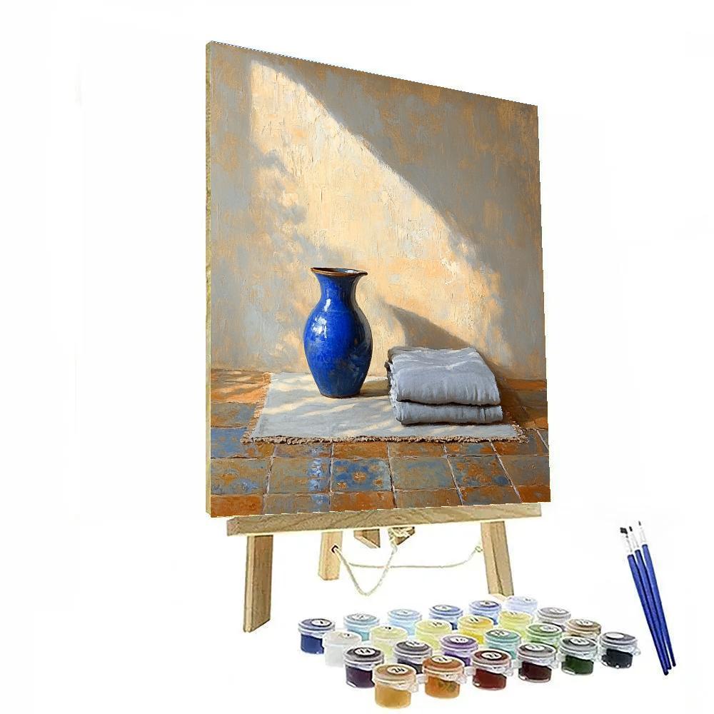 Johannes Vermeer Inspired Blue Jug On Quiet Table Paint by numbers art
