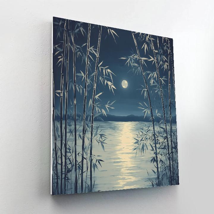Zhao Mengfu Inspired Moonlit Bamboo Harmony Paint by numbers art
