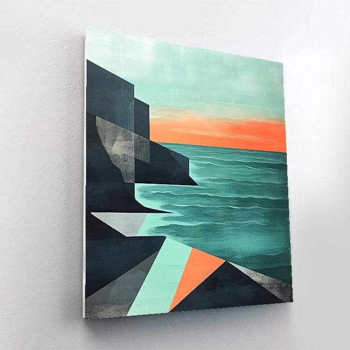 Pablo Picasso Inspired Abstract Coastal Cliffs At Dusk Paint by numbers art