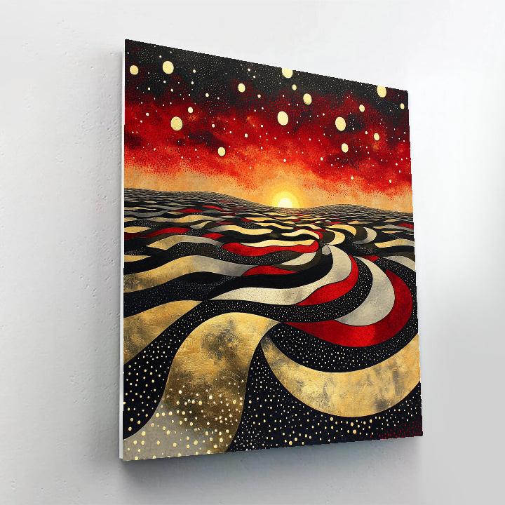 Yayoi Kusama Inspired Cosmic Polka Field Painting by numbers kit