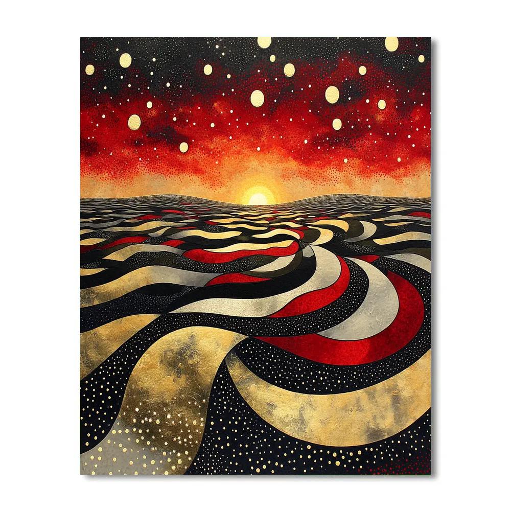 Yayoi Kusama Inspired Cosmic Polka Field Painting by numbers kit