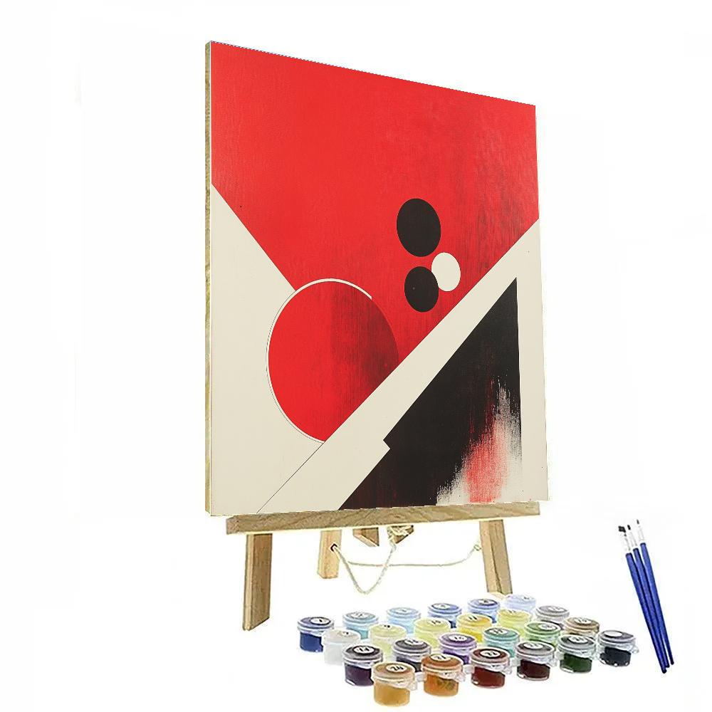 Kazimir Malevich Inspired Red Orbit Arrangement painting number kit