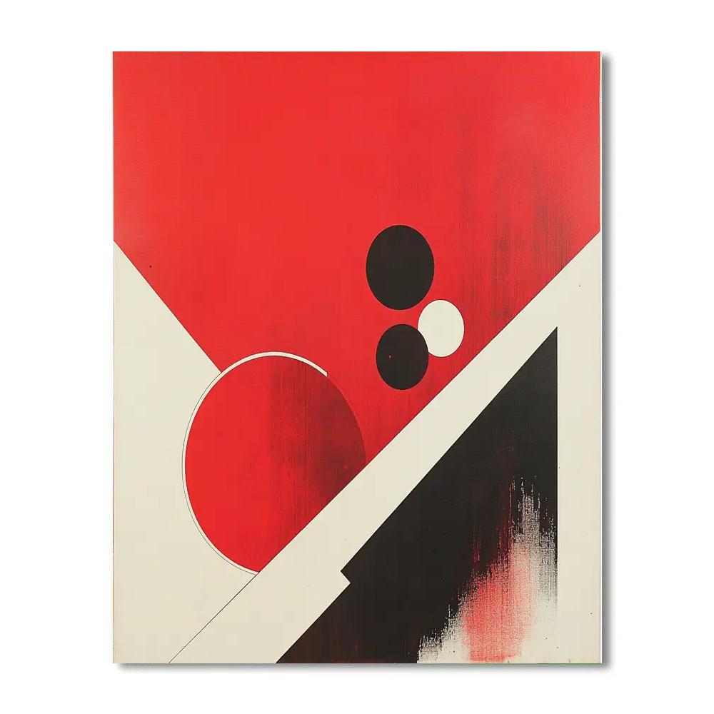 Kazimir Malevich Inspired Red Orbit Arrangement painting number kit