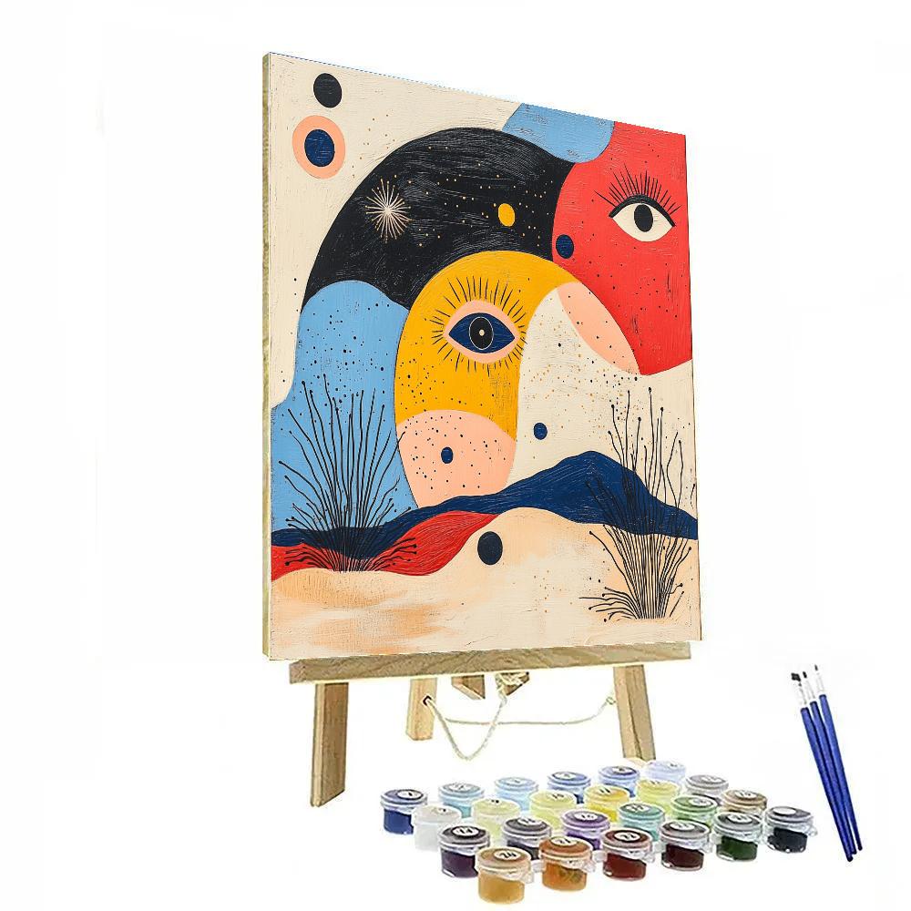 Joan Miró Inspired Cosmic Garden Paint by numbers art