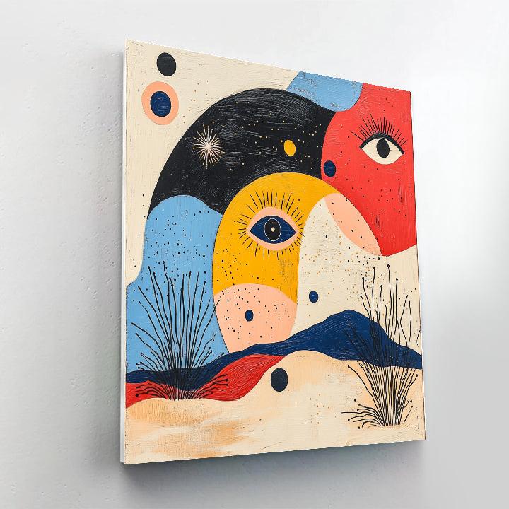 Joan Miró Inspired Cosmic Garden Paint by numbers art