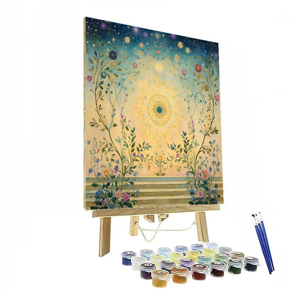 Alphonse Mucha Inspired Celestial Garden paint by numbers