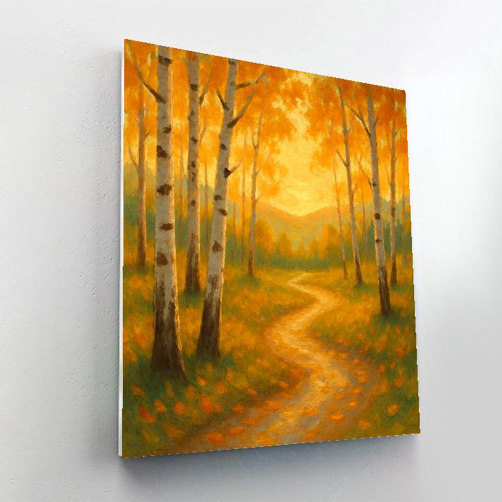 Golden Birch Path Painting by numbers kit