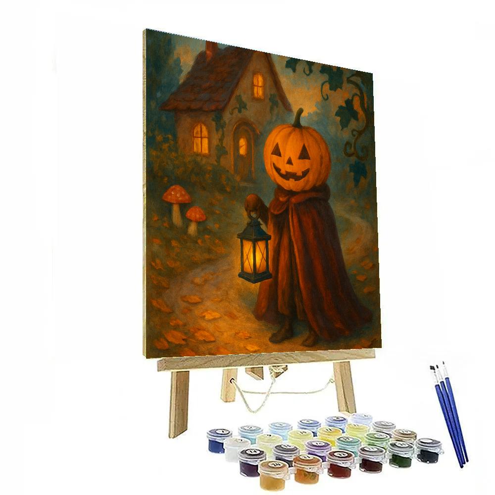 Pumpkin Lantern Keeper paint by numbers