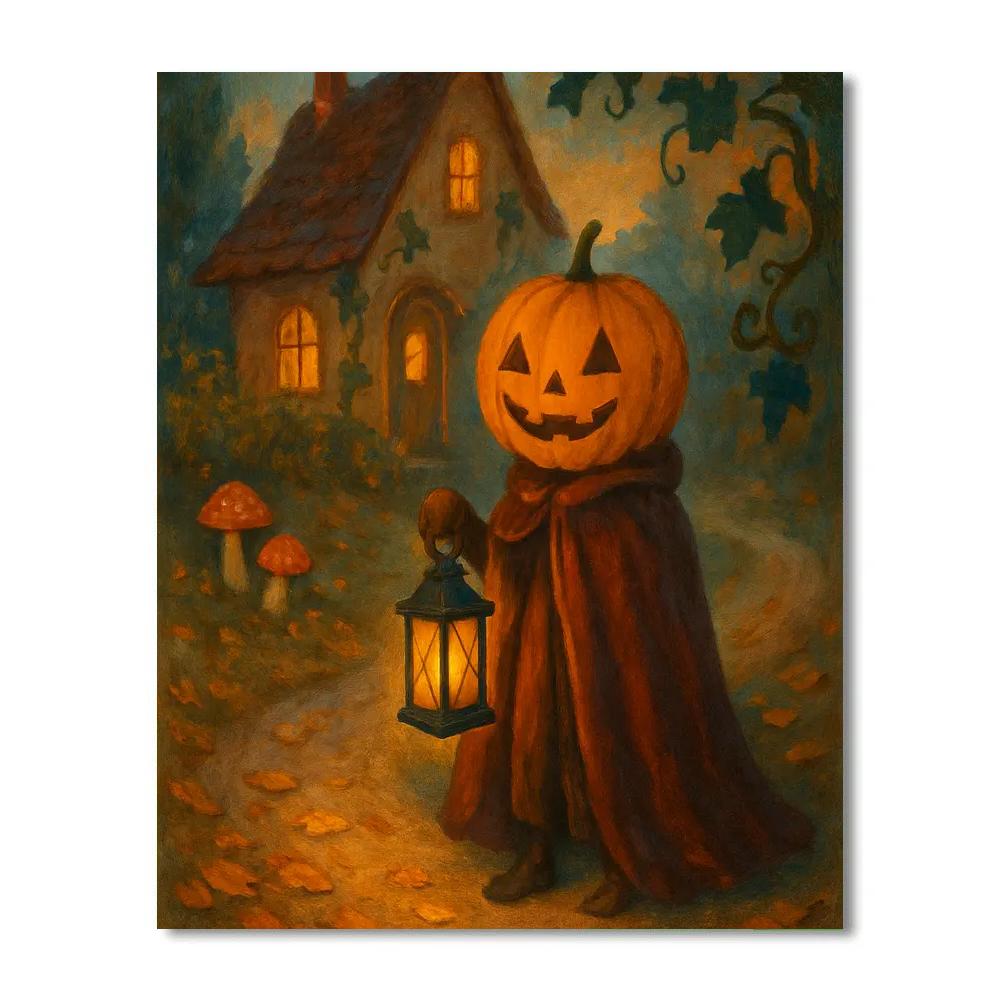 Pumpkin Lantern Keeper paint by numbers