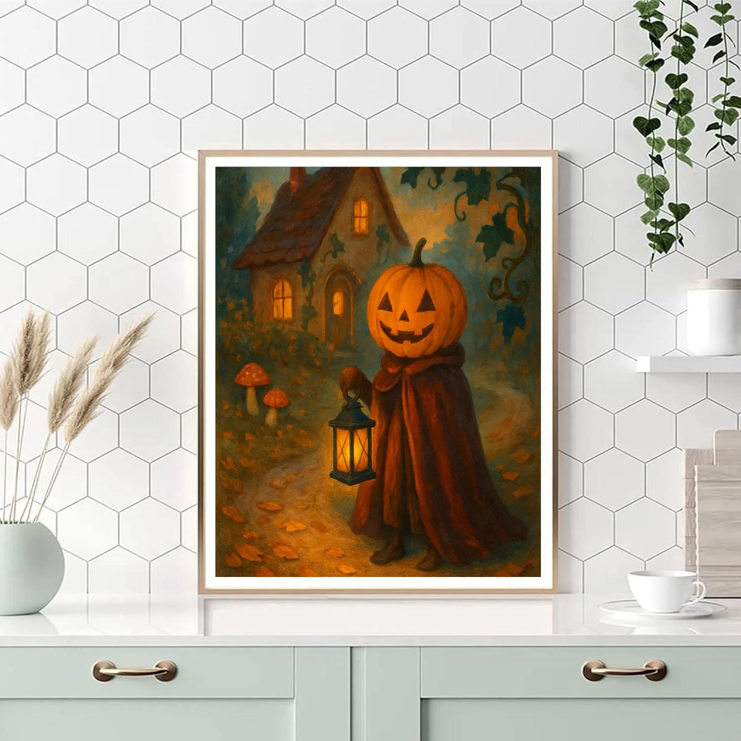 Pumpkin Lantern Keeper paint by numbers