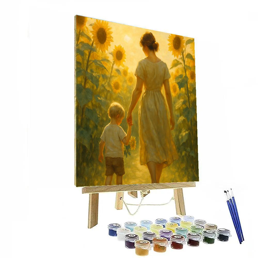 Sunflower Field Stroll painting number kit