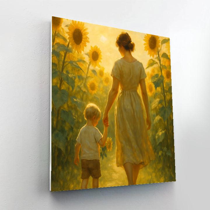 Sunflower Field Stroll painting number kit