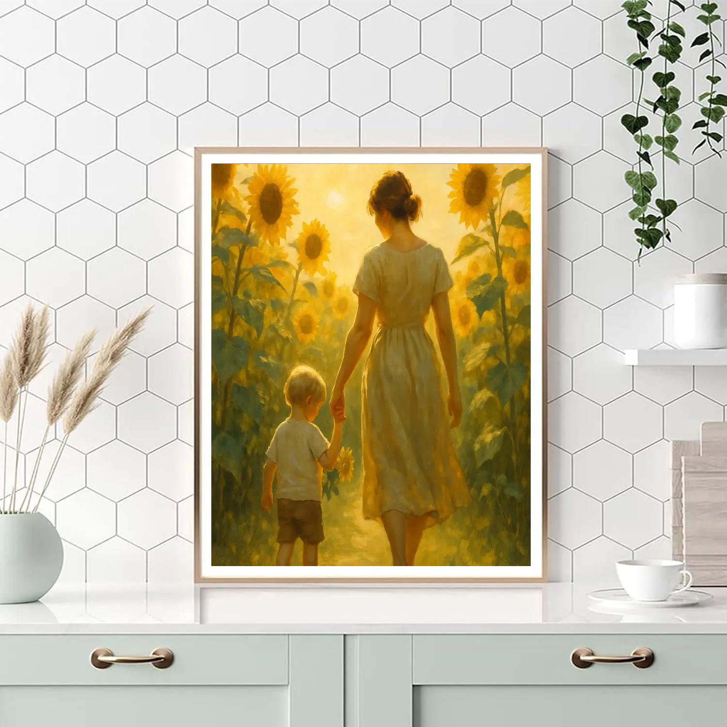 Sunflower Field Stroll painting number kit