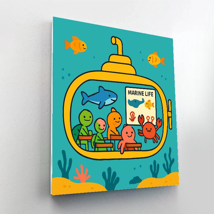 Coral Classroom Submarine Painting by numbers kit