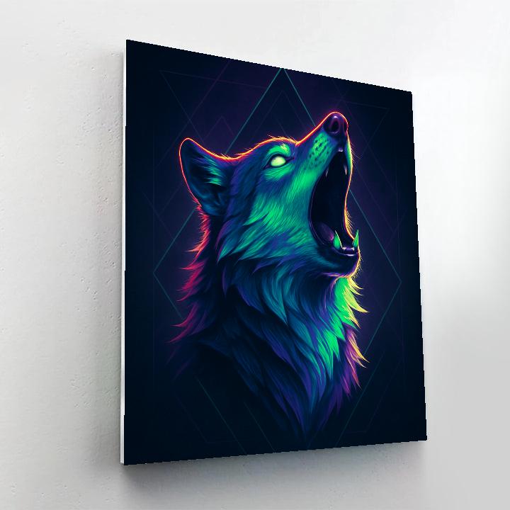 Neon Howl Wolf Painting by numbers kit