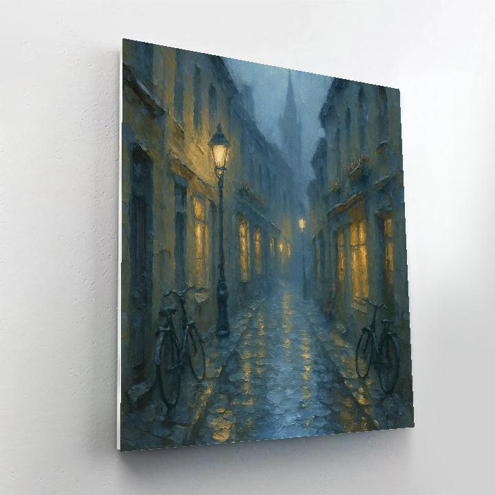 Rainy Lantern Alley paint by number