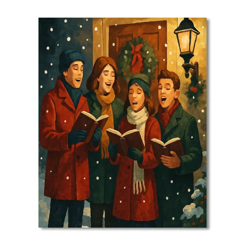 Lamplight Carolers paint by color