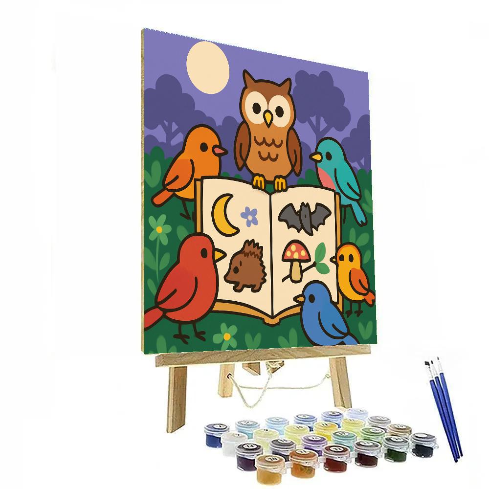 Moon Garden Night Birds Paint by numbers art