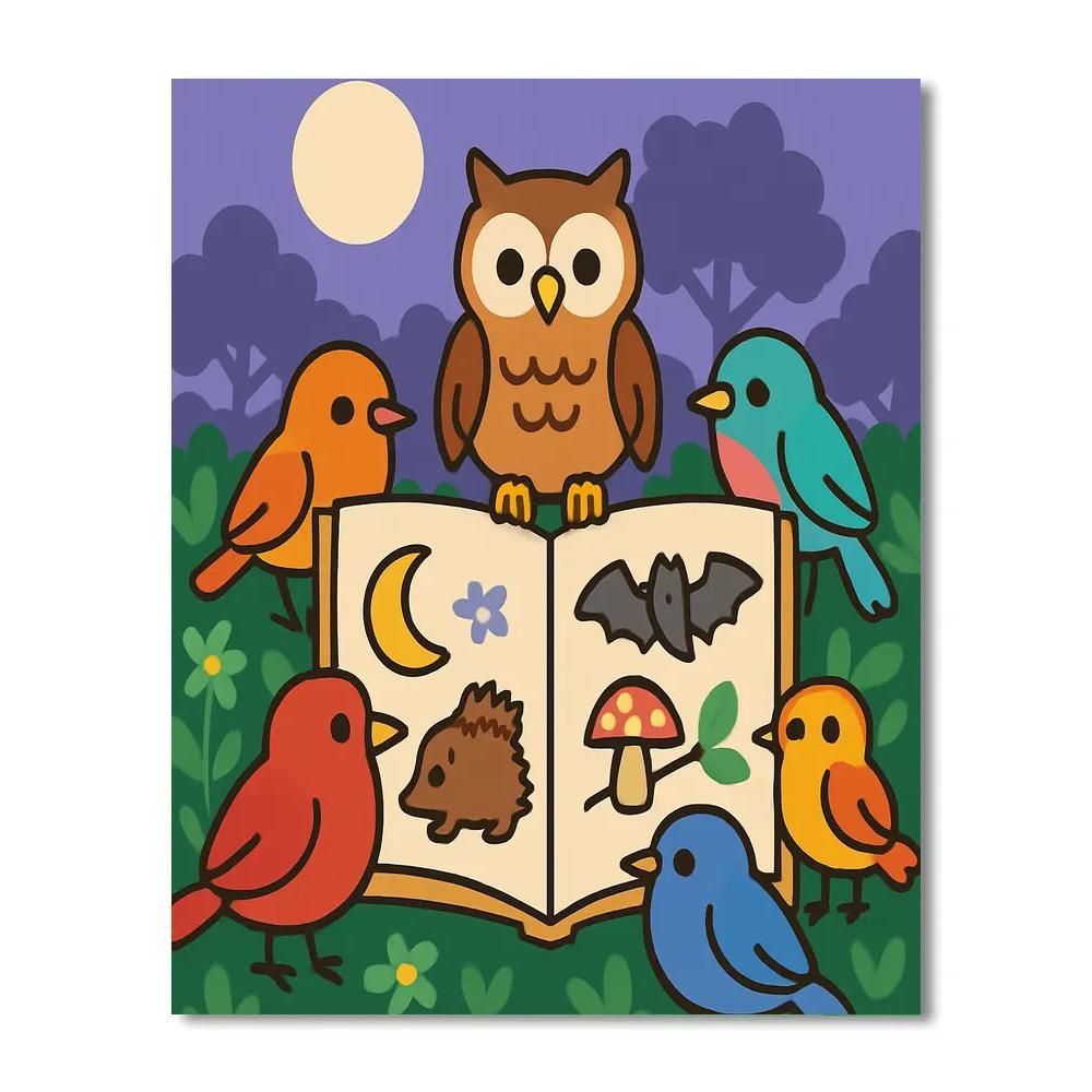 Moon Garden Night Birds Paint by numbers art