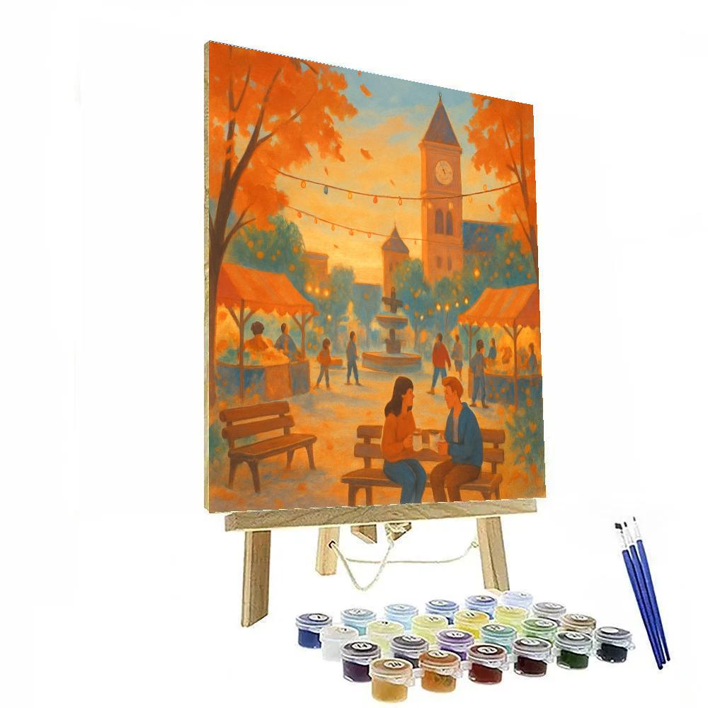 Sunset Market Piazza Painting by numbers kit