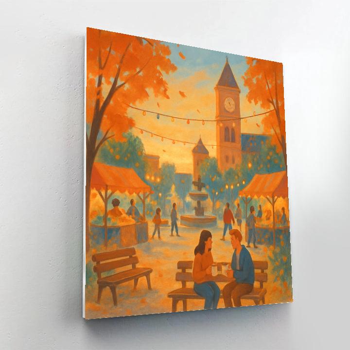 Sunset Market Piazza Painting by numbers kit
