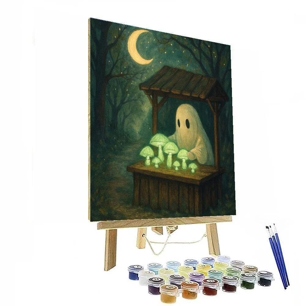 Midnight Mushroom Market paint by number