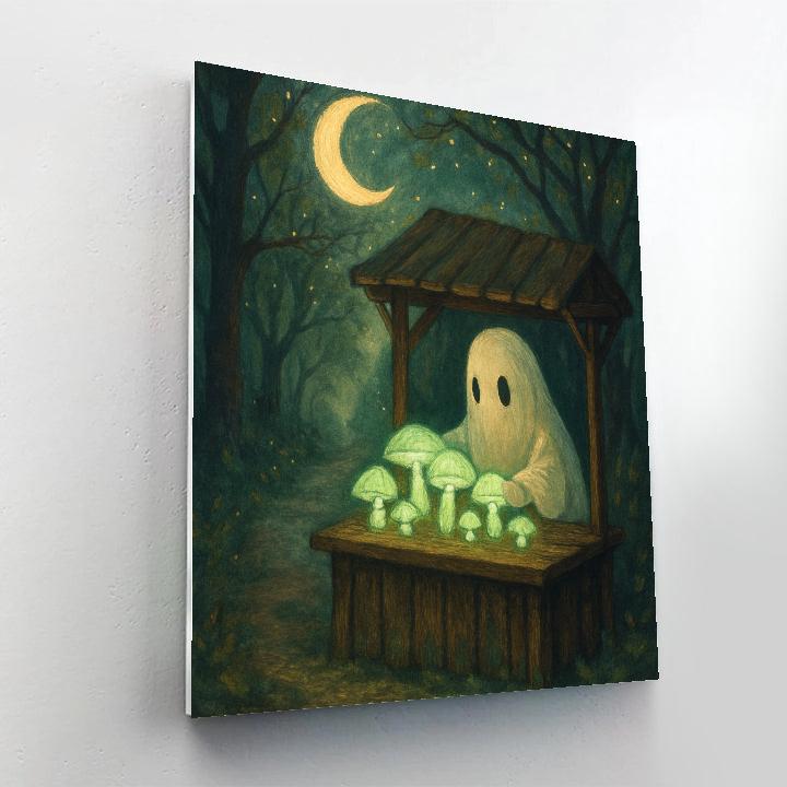 Midnight Mushroom Market paint by number