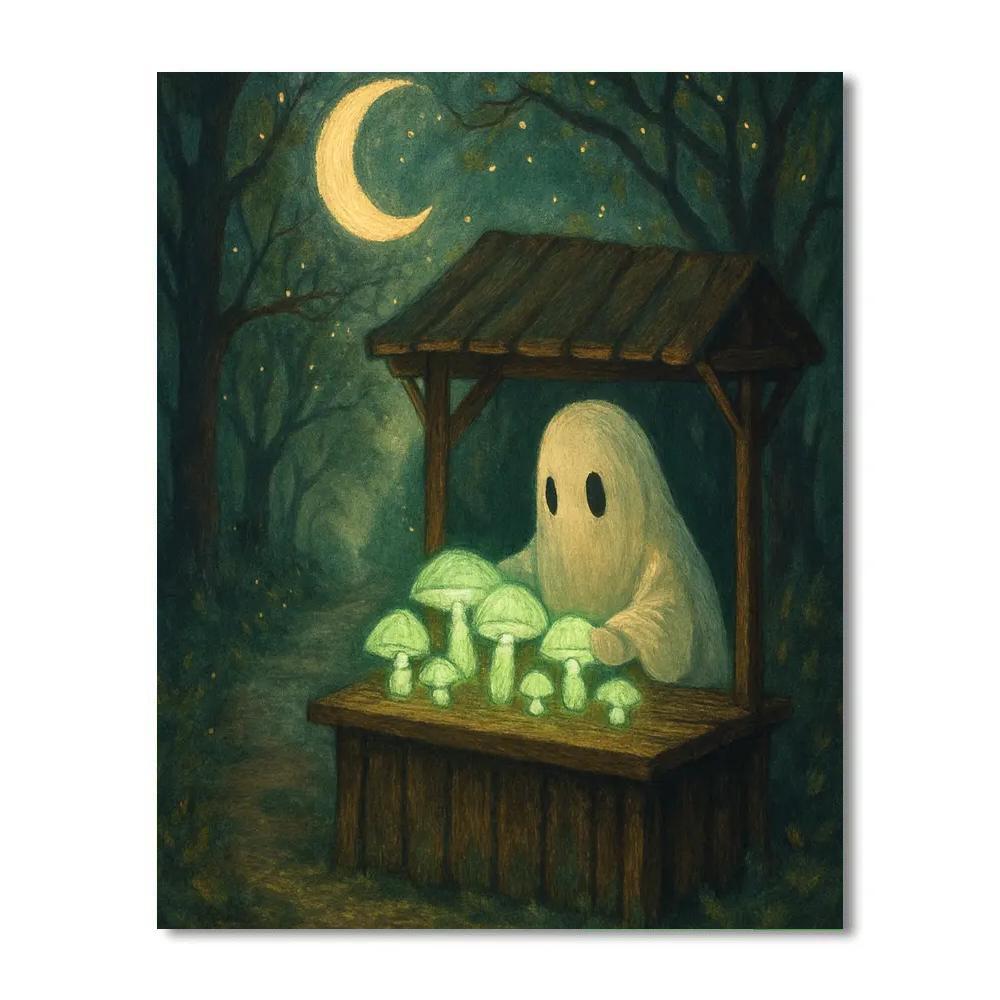 Midnight Mushroom Market paint by number