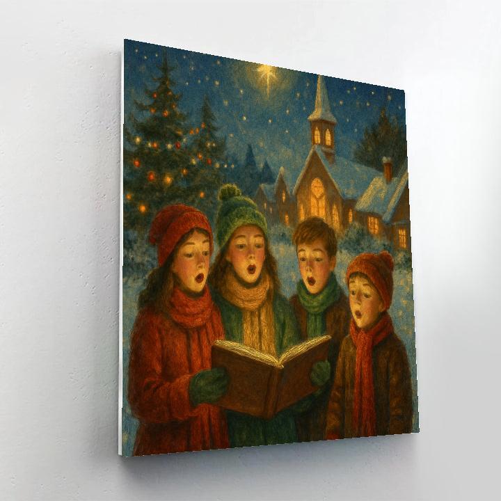 Starlit Village Carolers Number painting