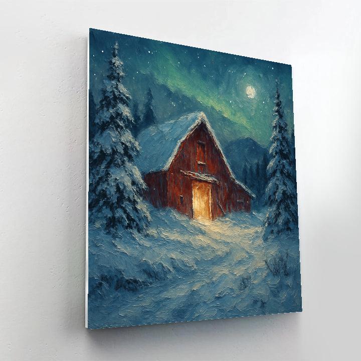 Red Barn Midnight Glow painting number kit